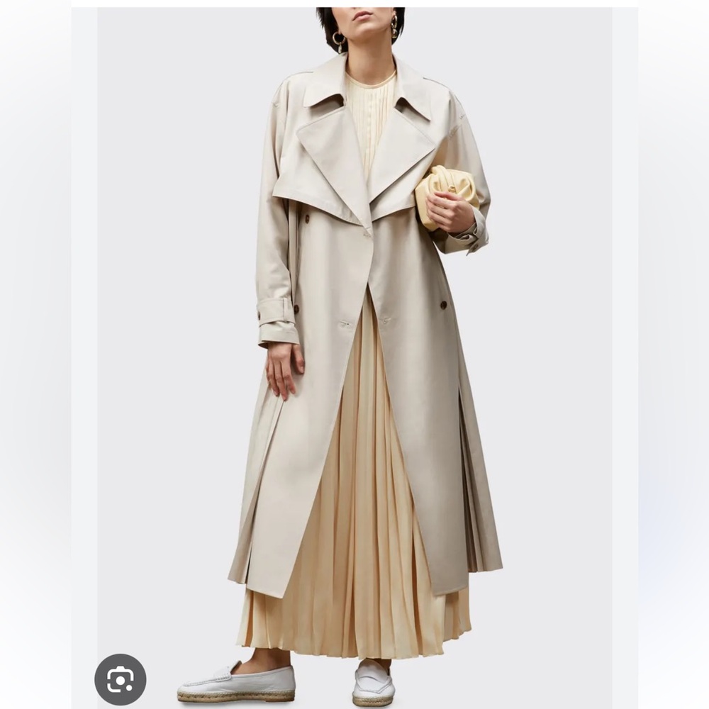 Lafayette 148 Blake Pleated Back Trench Coat